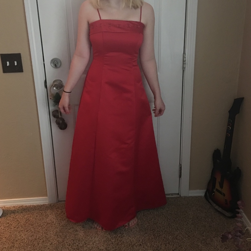 red formal dress